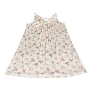 Vintage Vanity Fair Nightgown Womens Medium Blush Slip Dress Floral Lace 70s USA